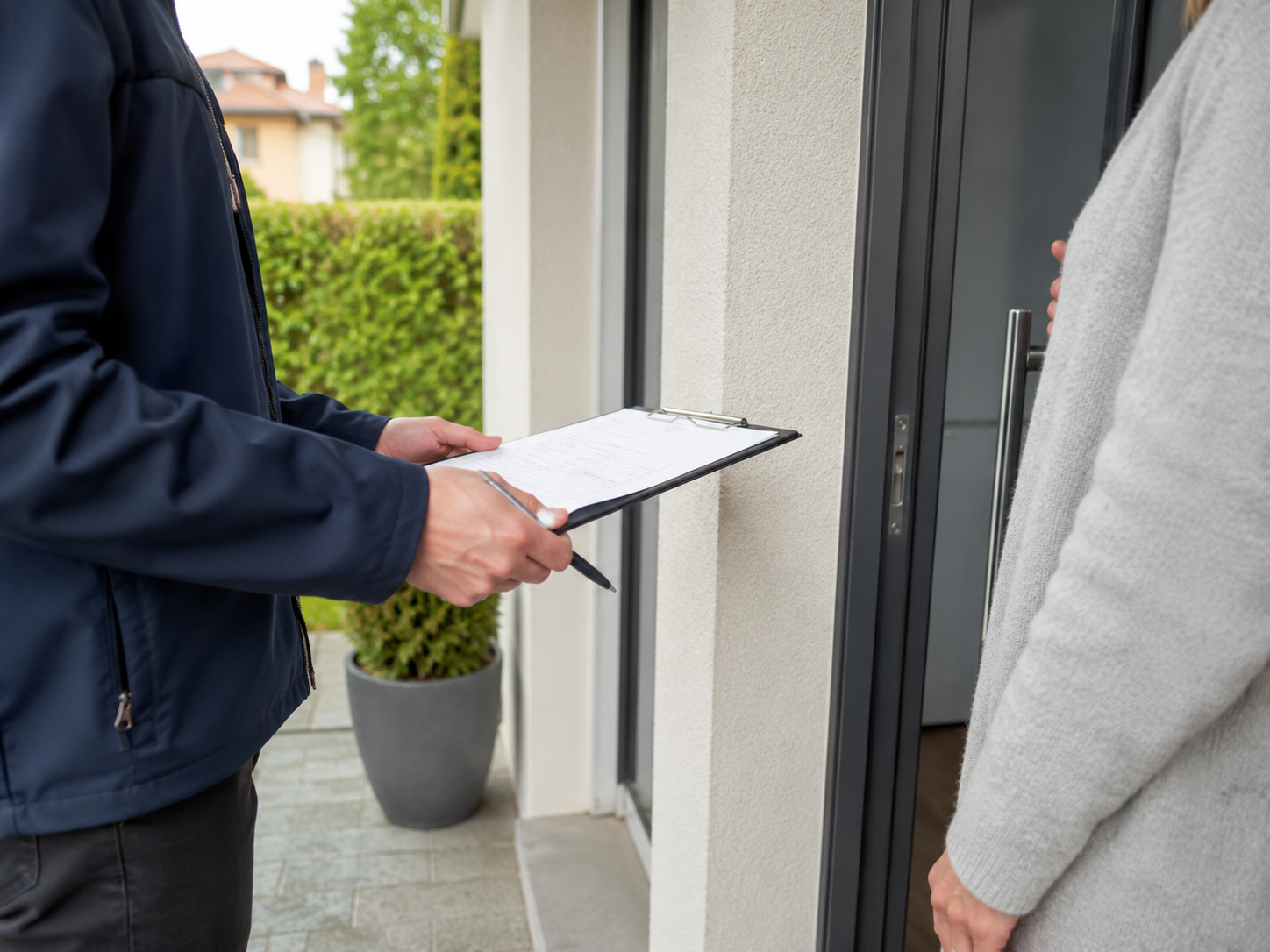 Échange de confiance avant une prestation Clean Services à domicile.